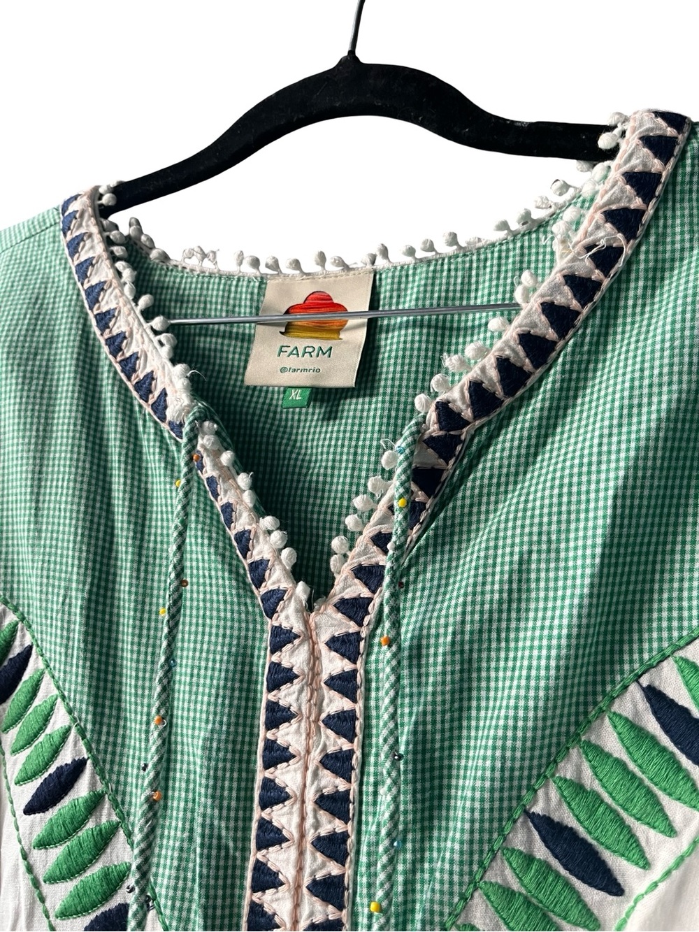 FARM Rio White and Green Palm-Print Maxi Dress - Picture 6 of 10